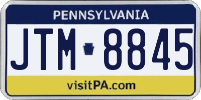 PA license plate JTM8845
