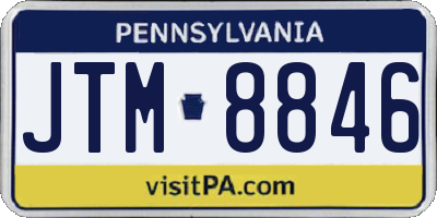 PA license plate JTM8846