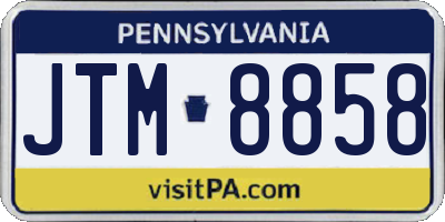 PA license plate JTM8858