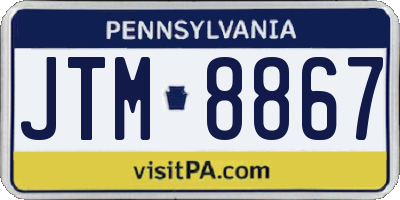 PA license plate JTM8867