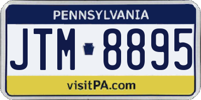 PA license plate JTM8895