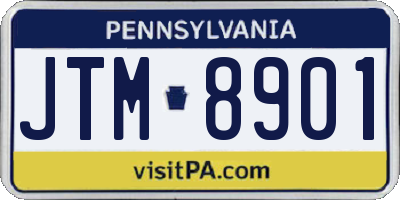 PA license plate JTM8901