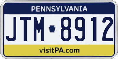 PA license plate JTM8912