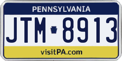 PA license plate JTM8913