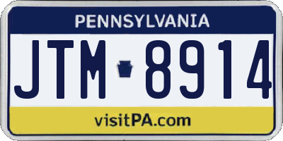 PA license plate JTM8914