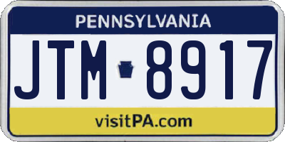 PA license plate JTM8917