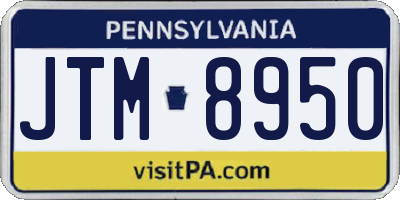 PA license plate JTM8950