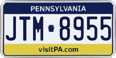 PA license plate JTM8955