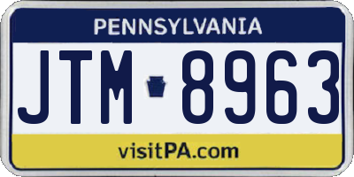 PA license plate JTM8963