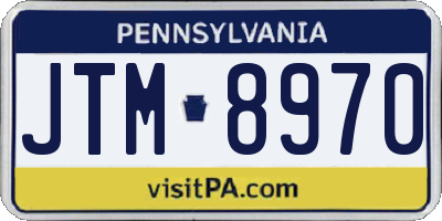 PA license plate JTM8970