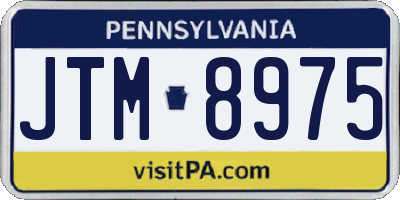 PA license plate JTM8975