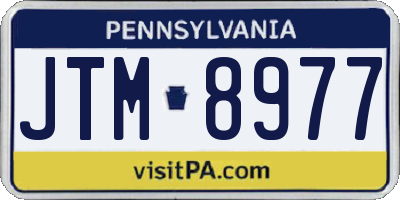 PA license plate JTM8977