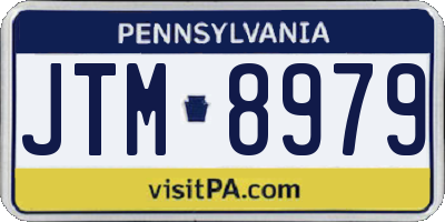 PA license plate JTM8979