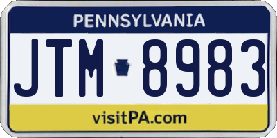 PA license plate JTM8983