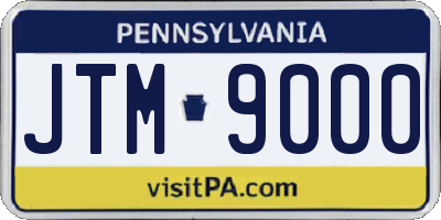 PA license plate JTM9000