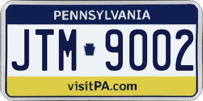 PA license plate JTM9002