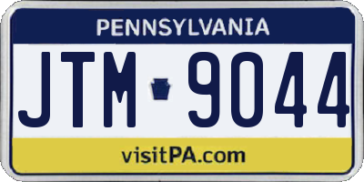 PA license plate JTM9044