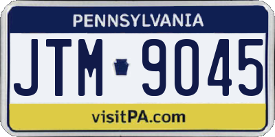 PA license plate JTM9045