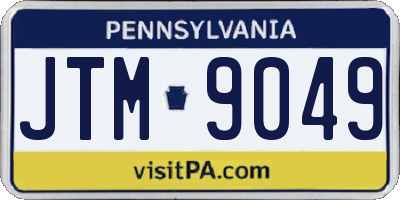 PA license plate JTM9049