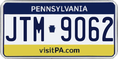 PA license plate JTM9062