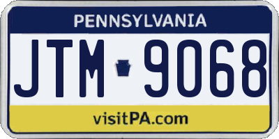 PA license plate JTM9068