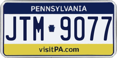 PA license plate JTM9077