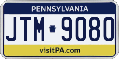 PA license plate JTM9080