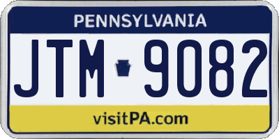 PA license plate JTM9082