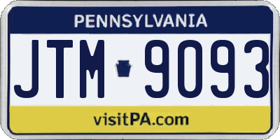 PA license plate JTM9093