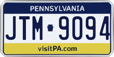 PA license plate JTM9094