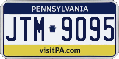 PA license plate JTM9095