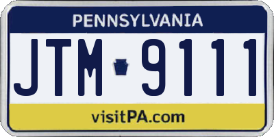 PA license plate JTM9111