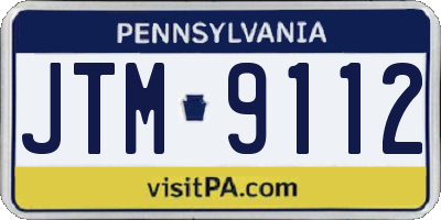 PA license plate JTM9112