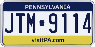 PA license plate JTM9114