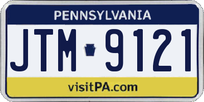 PA license plate JTM9121
