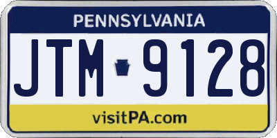 PA license plate JTM9128