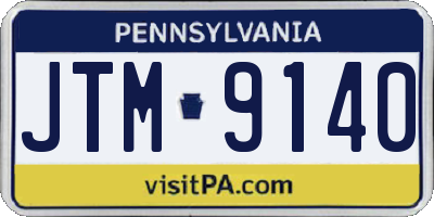 PA license plate JTM9140