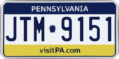PA license plate JTM9151