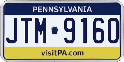 PA license plate JTM9160