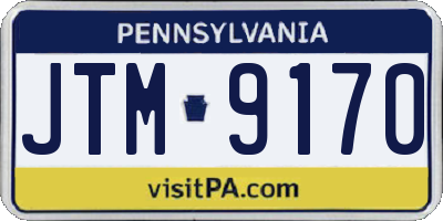 PA license plate JTM9170