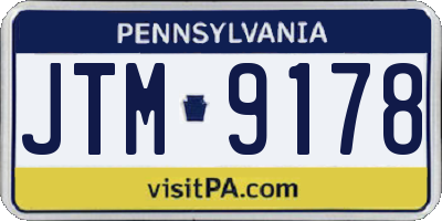 PA license plate JTM9178