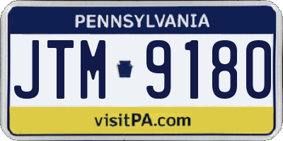PA license plate JTM9180