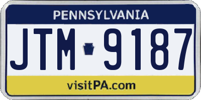 PA license plate JTM9187
