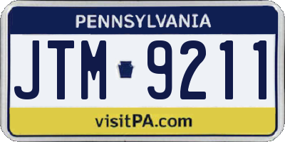 PA license plate JTM9211