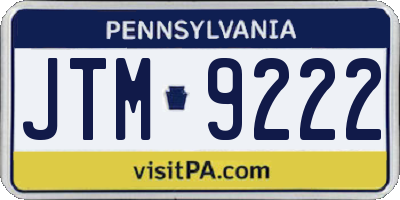 PA license plate JTM9222