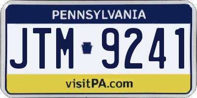 PA license plate JTM9241