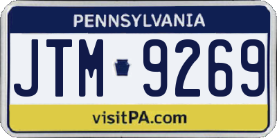 PA license plate JTM9269
