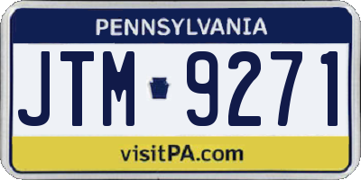PA license plate JTM9271