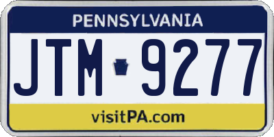 PA license plate JTM9277