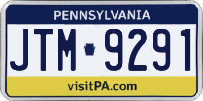 PA license plate JTM9291